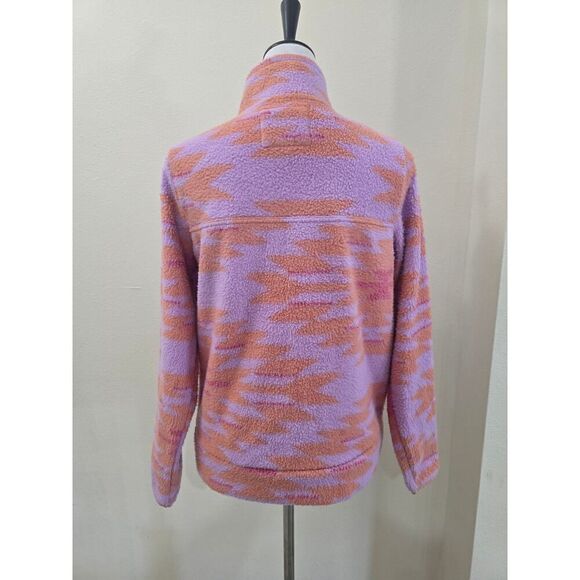 Billabong Boundary Mock 1/2 Zip 2 Lit Up Lilac Aztec Fleece Cozy Core Size M - Picture 6 of 11